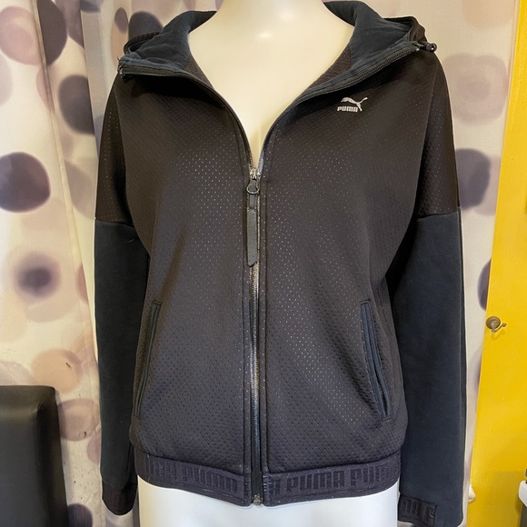Puma Sweaters - Black Puma Zip-Up Sweater